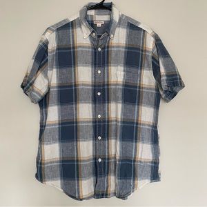Merona Short Sleeve Casual Button Down Plaid Shirt